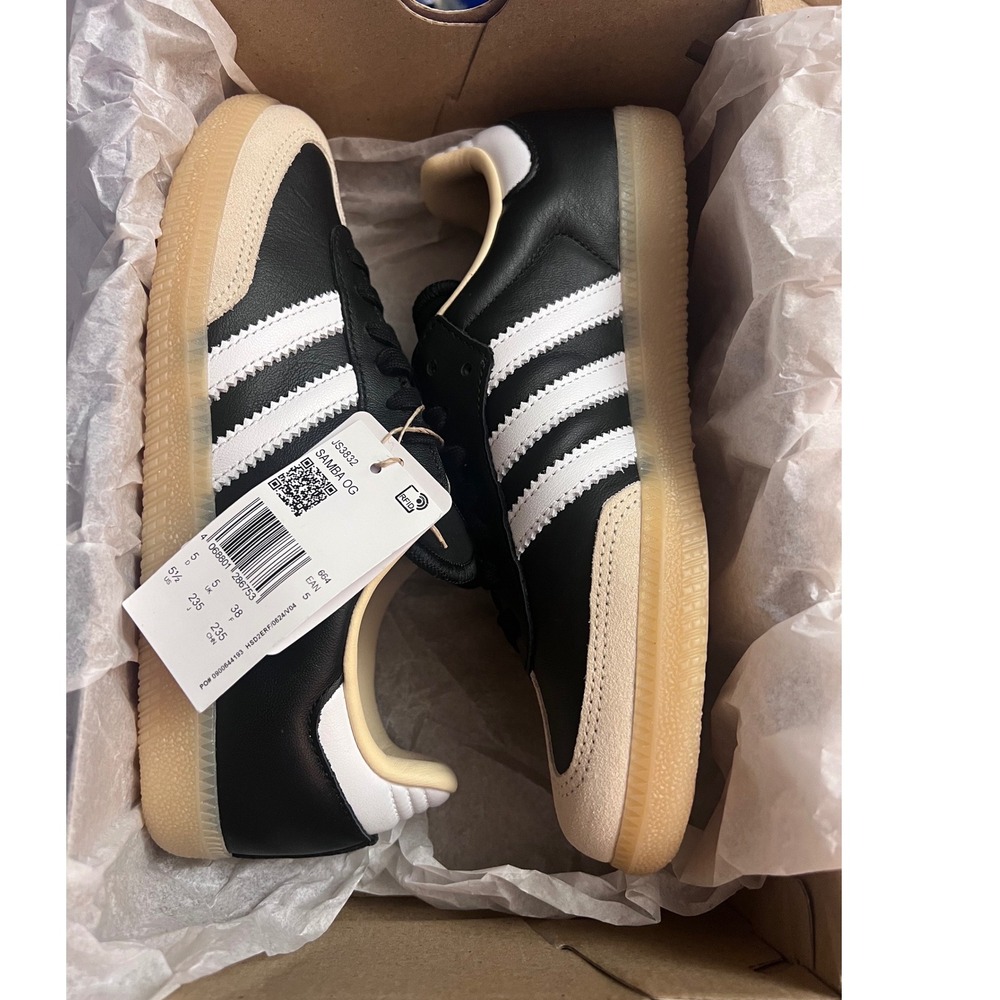NEW adidas Originals Samba OG Sneakers Core Black White Gum JS3832 Men 5 1/2
